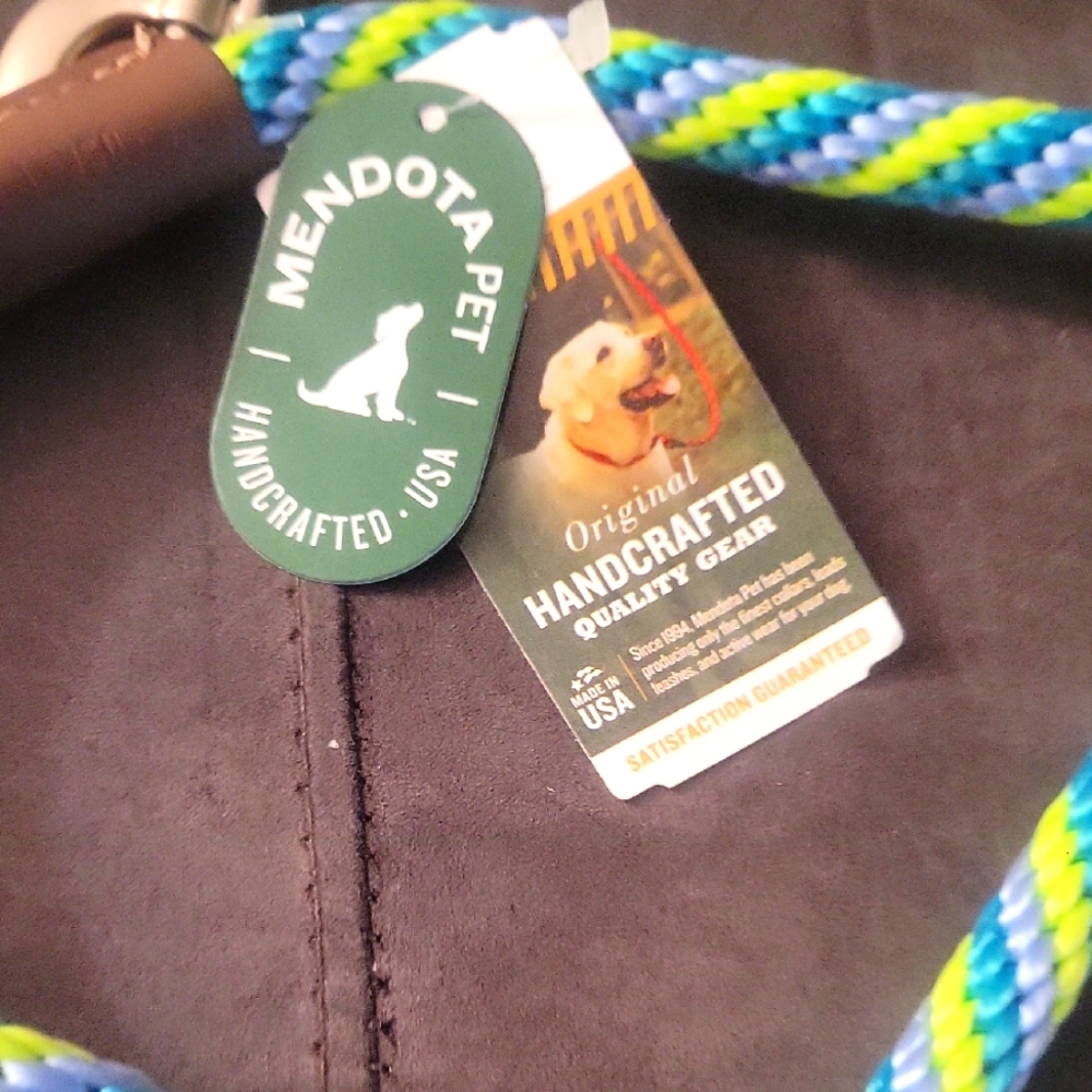 Handcrafted Dog Leash - Blue and Green